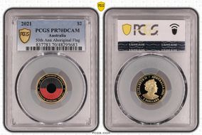 2021 $2 50th Ann Aboriginal Flag Colorized PR70DCAM