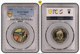 2023 $1 FIFA Women’s World Cup Colorized MS69