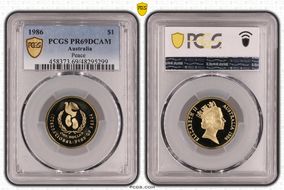 1986 $1 Peace PR69DCAM
