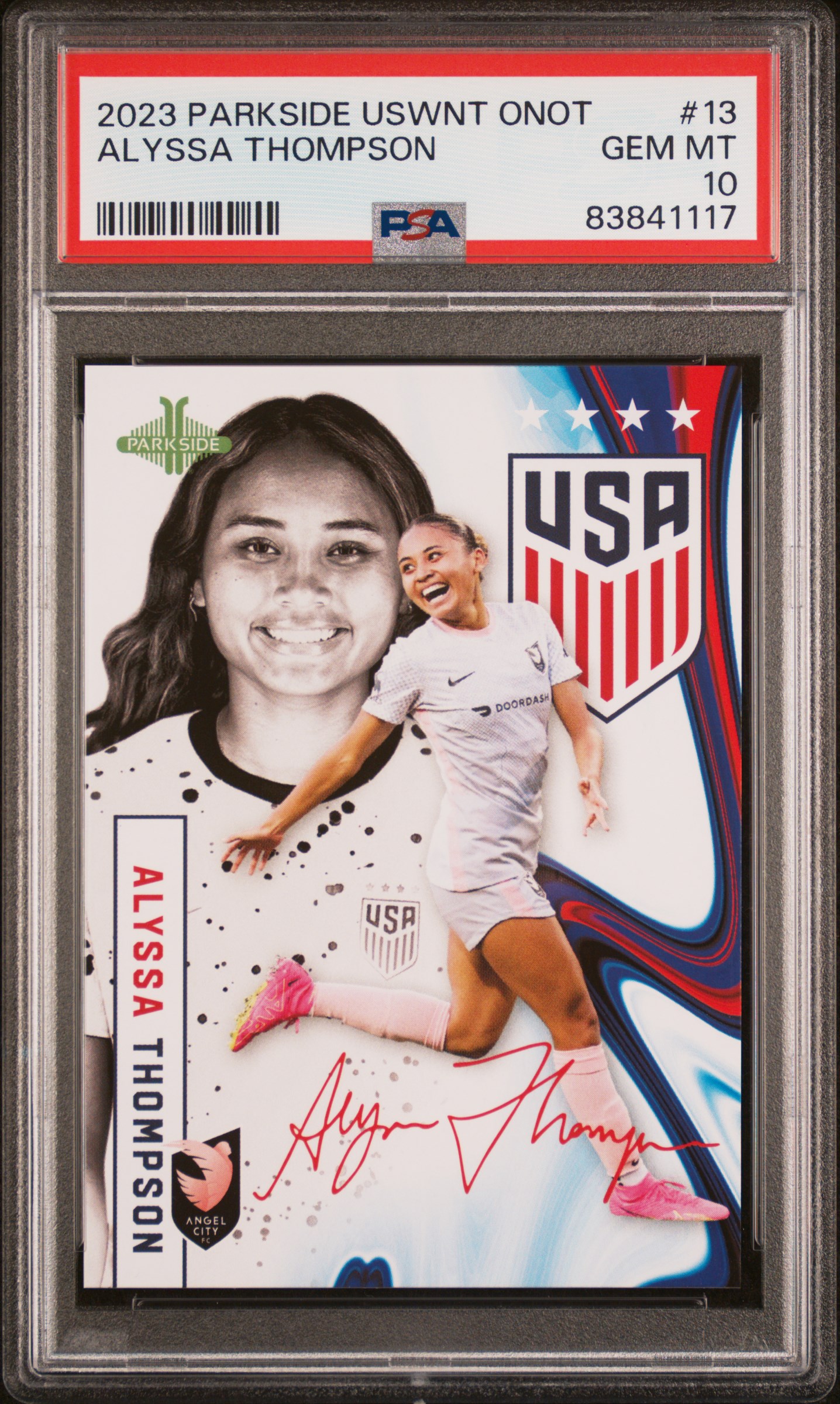 2023 Parkside Uswnt One Nation One Team Nwsl Alyssa Thompson #13 Gem Mt 10 front