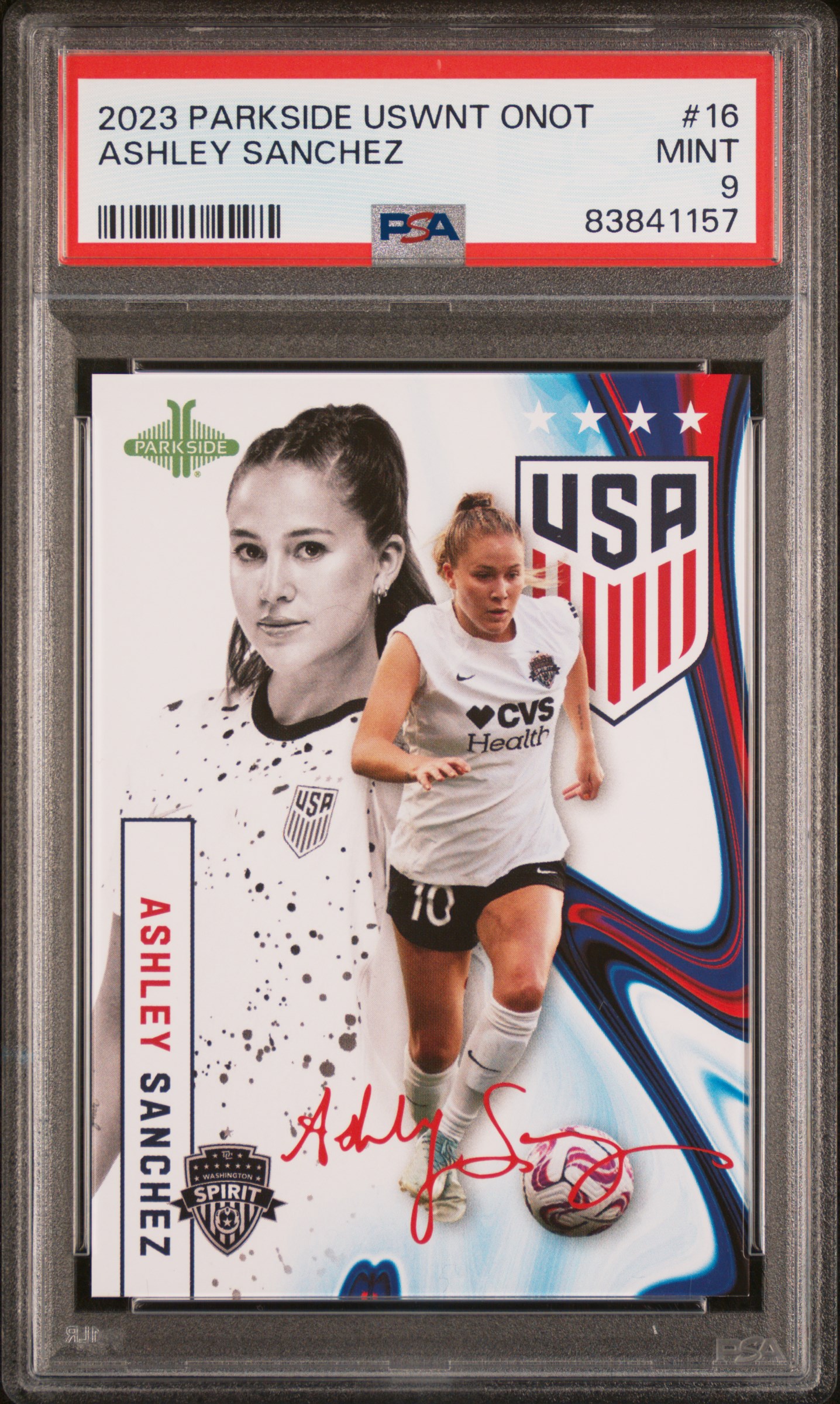 2023 Parkside Uswnt One Nation One Team Nwsl Ashley Sanchez #16 Mint 9 front