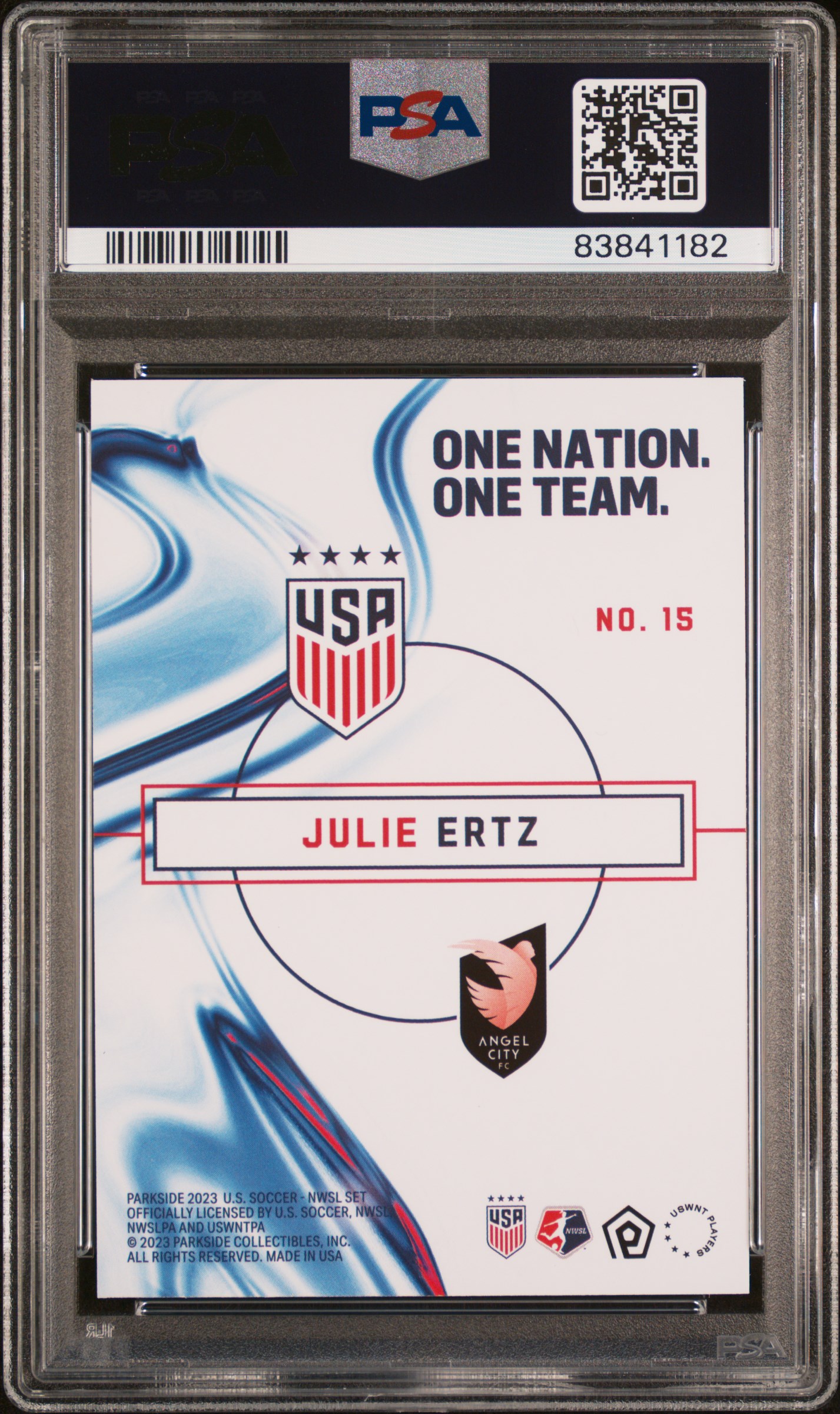 2023 Parkside Uswnt One Nation One Team Nwsl Julie Ertz #15 Gem Mt 10 back