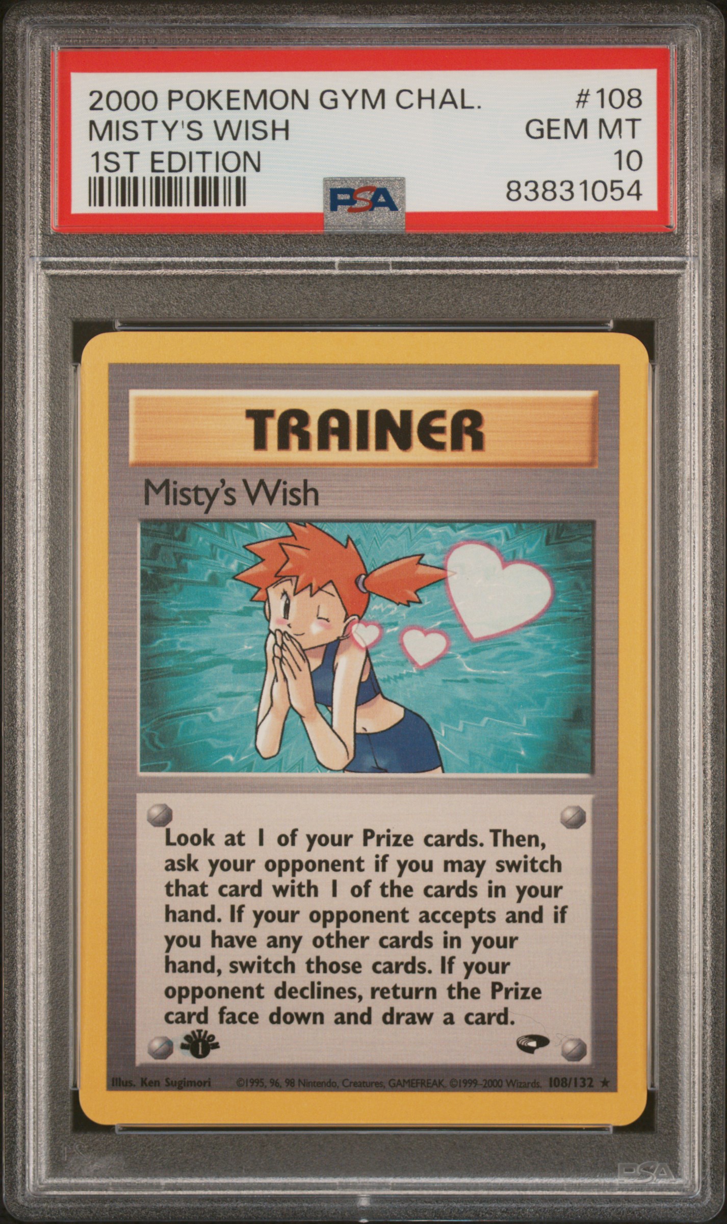 2000 Pokemon Gym Challenge 1st Edition #108 Misty's Wish PSA 10