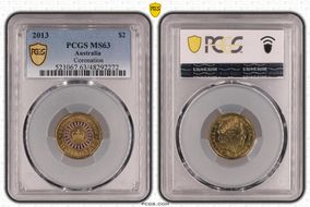 2013 $2 Coronation Colorized MS63