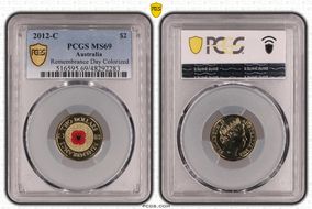 2012-C $2 Remembrance Day Colorized MS69