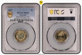 2017 $2 Remembrance Day Colorized MS66