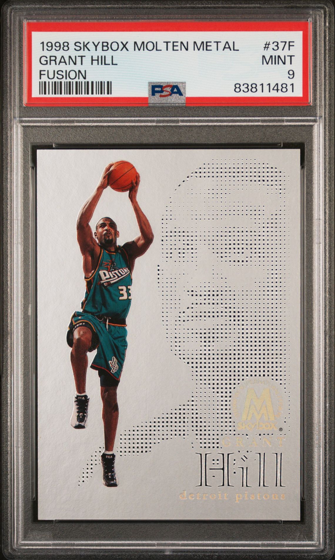 1998 Skybox Molten Metal Fusion Grant Hill #37F (Fusion) Mint 9 front