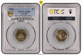 2016 $2 50 Yrs Decimal Currency AU58