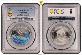 2023 50C Humpback Whale Colorized Antarctic Territory MS70