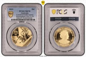 2022 50C Commonwealth Games Birmingham Gilt-CuNi MS70