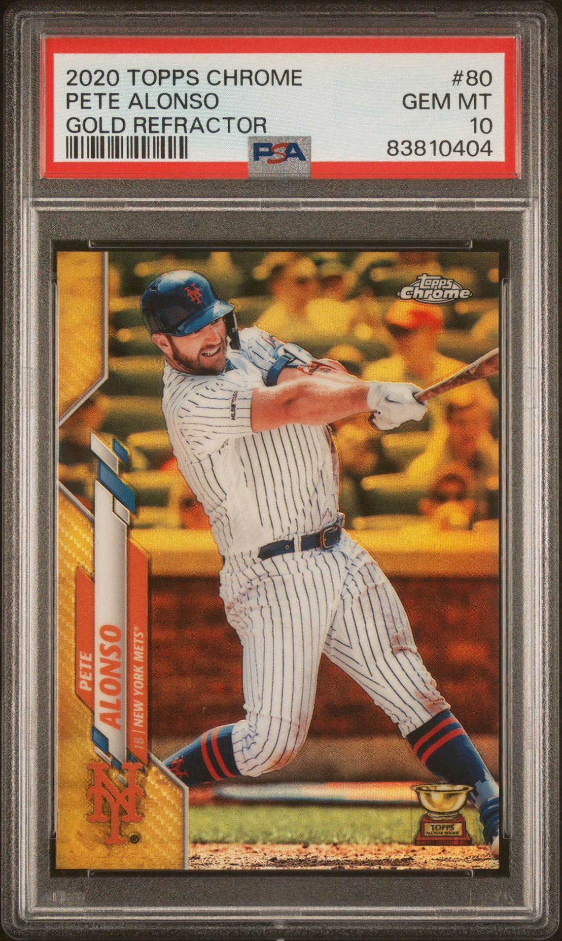2020 Topps Chrome Pete Alonso #80 (Gold Refractor) Gem Mt 10 front