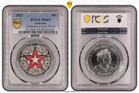 2023 50C Christmas Festive Floral MS69