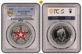 2023 50C Christmas Festive Floral MS70