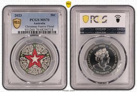 2023 50C Christmas Festive Floral MS70