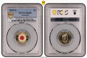 2022-C $2 Remembrance Day Colorized MS68