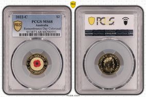 2022-C $2 Remembrance Day Colorized MS68