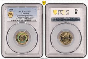 2018 $2 Commonwealth Games Australian Team Logo MS67