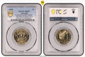 2018 $1 Commonwealth Games Sporting Events 4 of 4 MS67