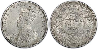 1920(C) Rupee SW-8.50 AU58