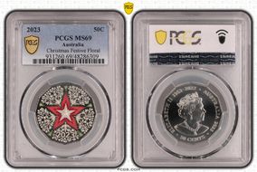 2023 50C Christmas Festive Floral MS69