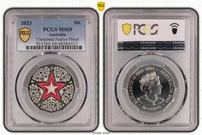 2023 50C Christmas Festive Floral MS69