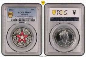 2023 50C Christmas Festive Floral MS69