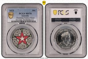 2023 50C Christmas Festive Floral MS70