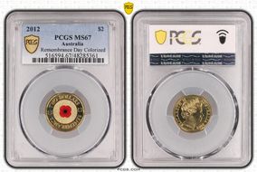 2012 $2 Remembrance Day Colorized MS67