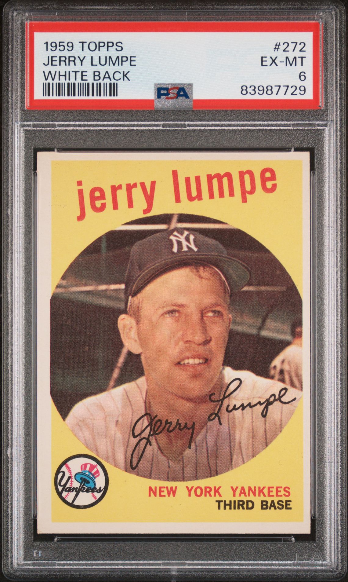 1959 Topps TOPPS WHITE BACK #272 Jerry Lumpe front