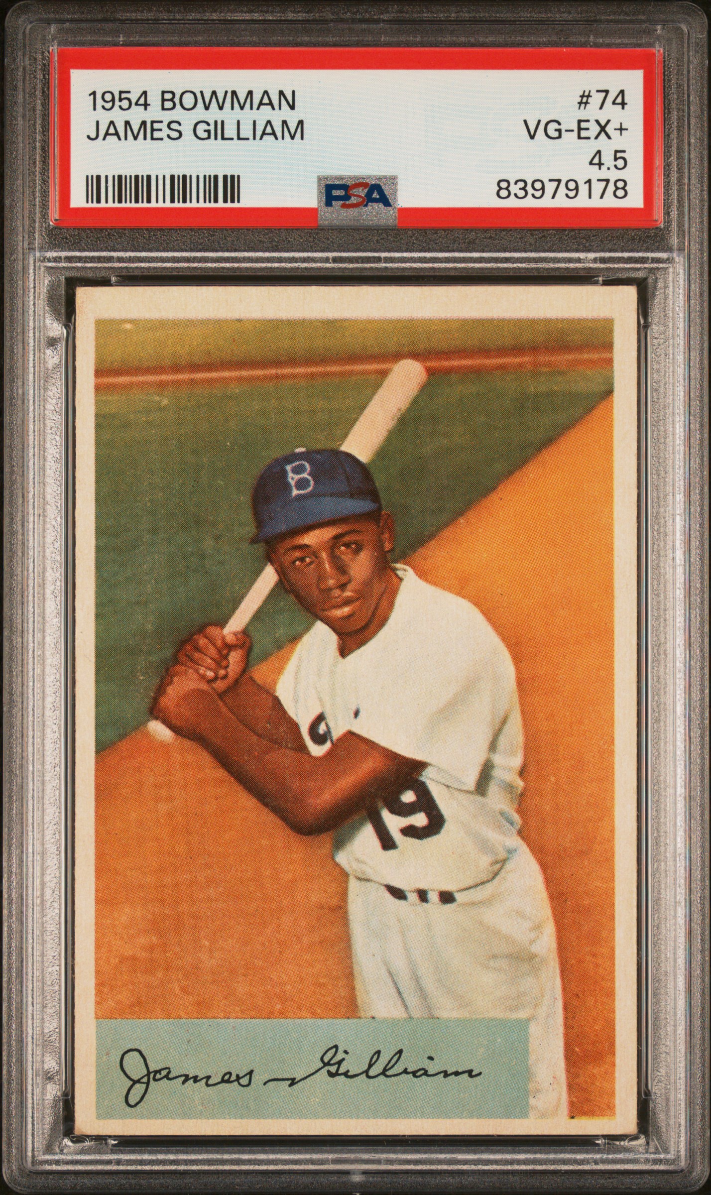 1954 BOWMAN #74 JAMES GILLIAM