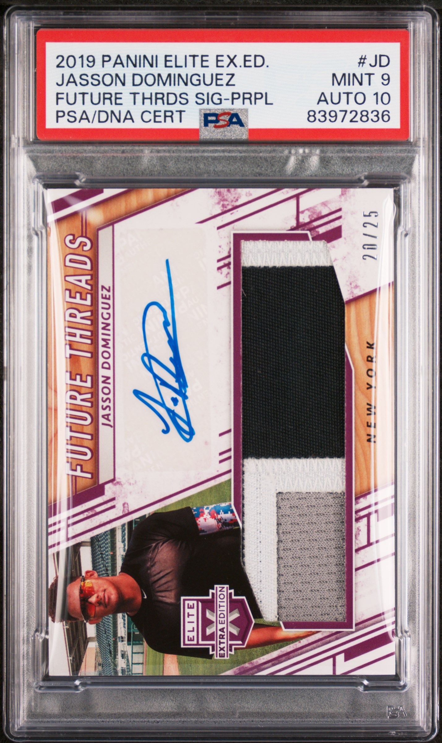 2019 PANINI ELITE EXTRA EDITION FUTURE THREADS SIGNATURES #JD JASSON DOMINGUEZ FUTURE THRDS SIG-PRPL