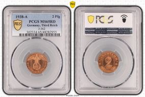 1938-A 2 Pfg J-362 MS65RD