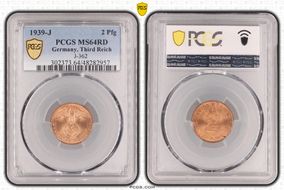 1939-J 2 Pfg J-362 MS64RD