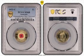 2022-C $2 Remembrance Day Colorized MS68