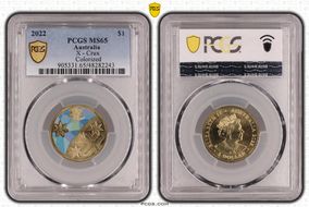 2022 $1 Great Aussie Coin Hunt - 'X' Crux - Colorized MS65