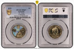 2022 $1 Great Aussie Coin Hunt - 'X' Crux - Colorized MS67