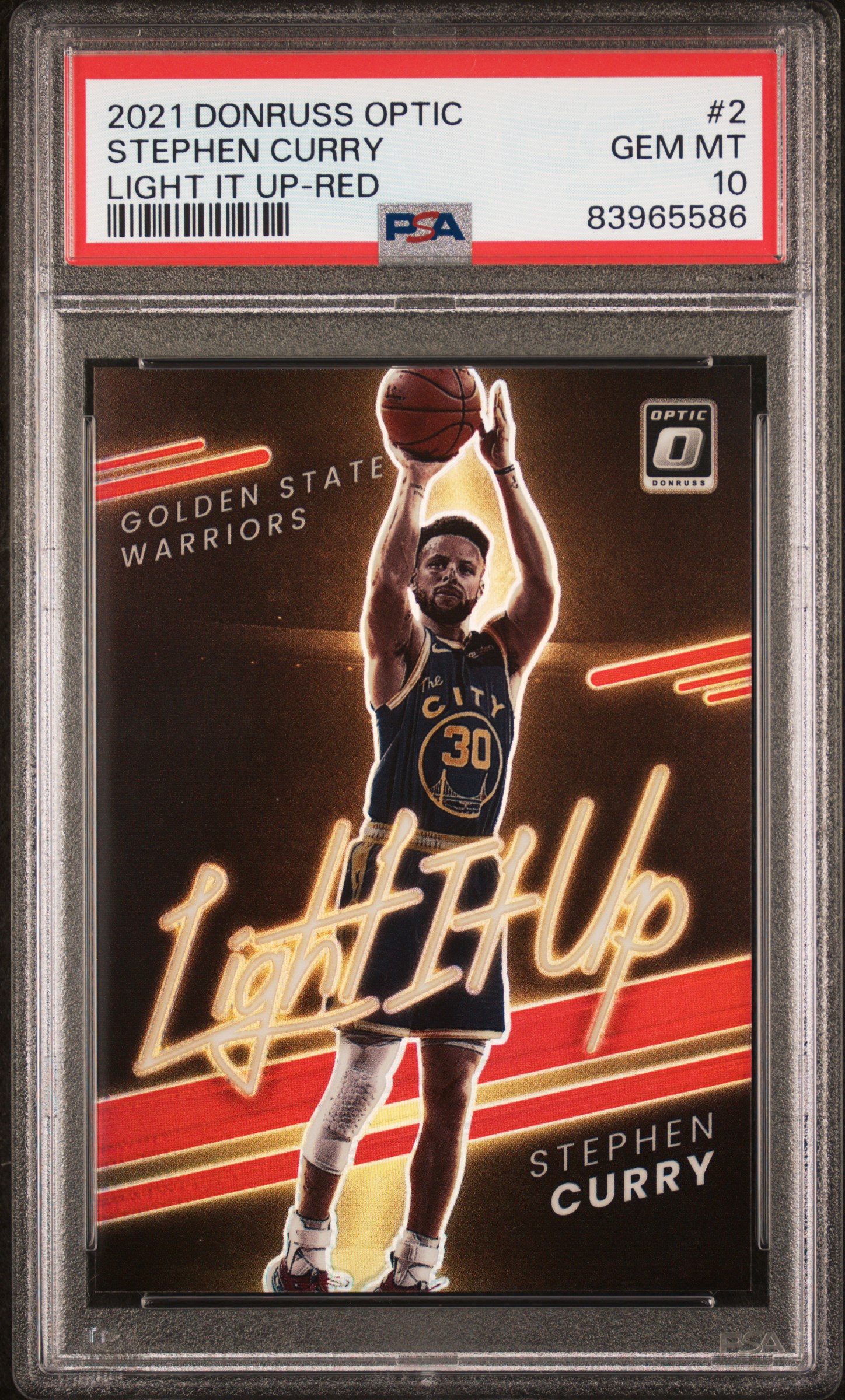 2021 PANINI DONRUSS OPTIC LIGHT IT UP #2 STEPHEN CURRY LIGHT IT UP-RED