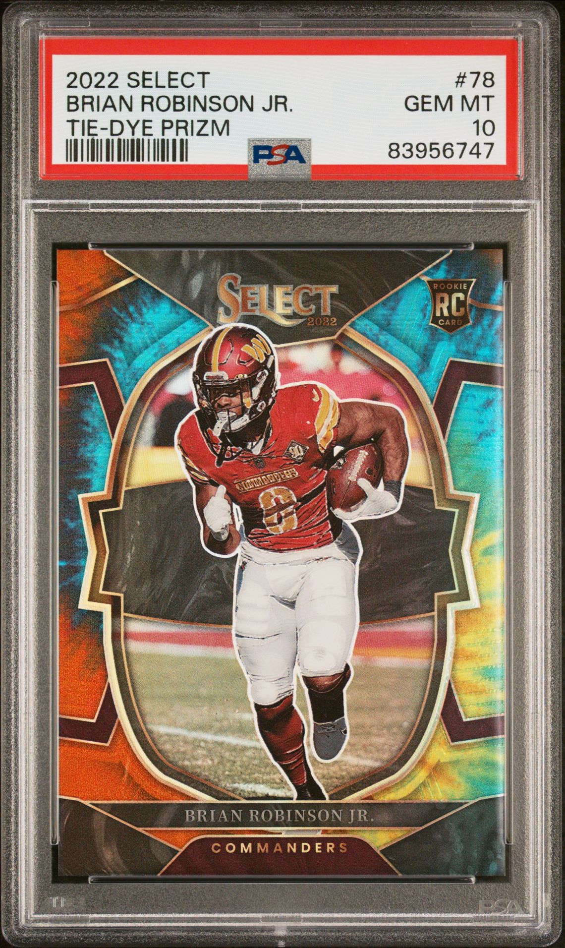 2022 Panini Select Brian Robinson Jr. #78 (Tie-Dye Prizm) Gem Mt 10 front