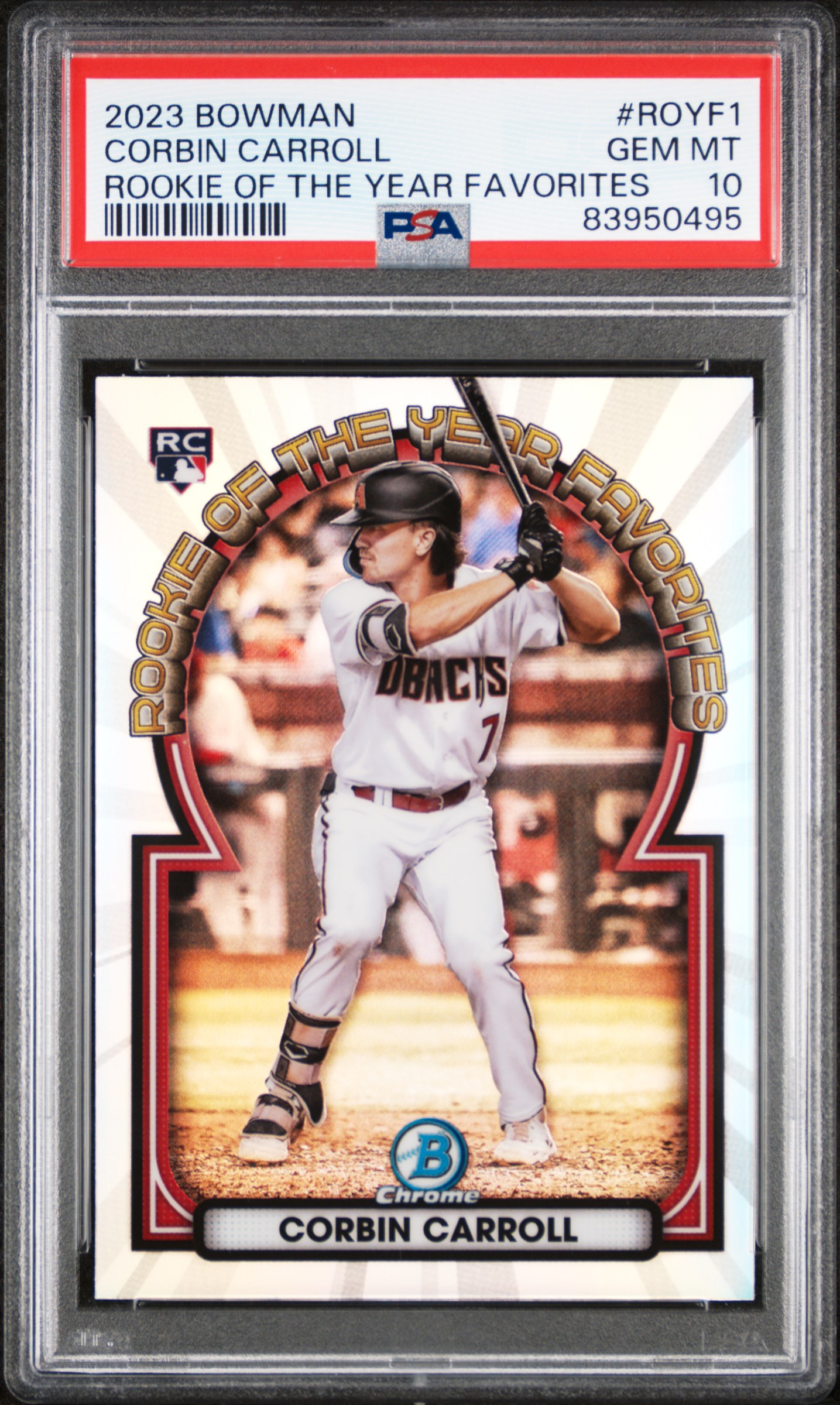 2023 BOWMAN ROOKIE OF THE YEAR FAVORITES #ROYF1 CORBIN CARROLL ROOKIE OF THE YEAR FAVORITES