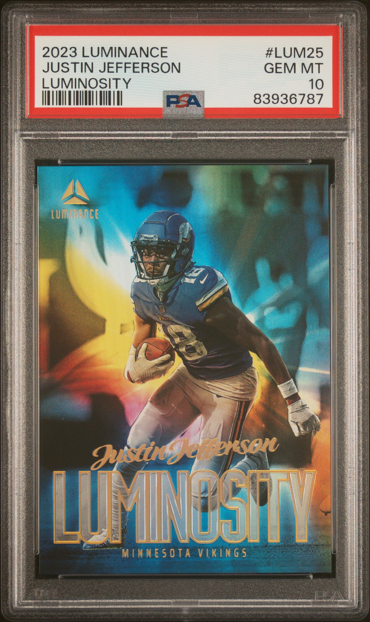 2023 Panini Luminance Luminosity #LUM25 Justin Jefferson – PSA GEM MT 10