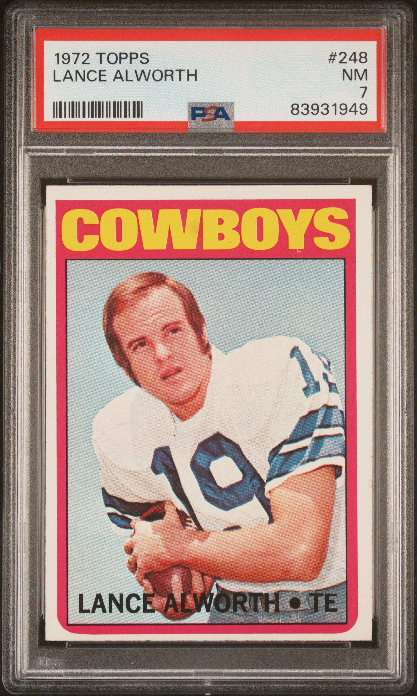 1972 Topps #248 Lance Alworth – PSA NM 7