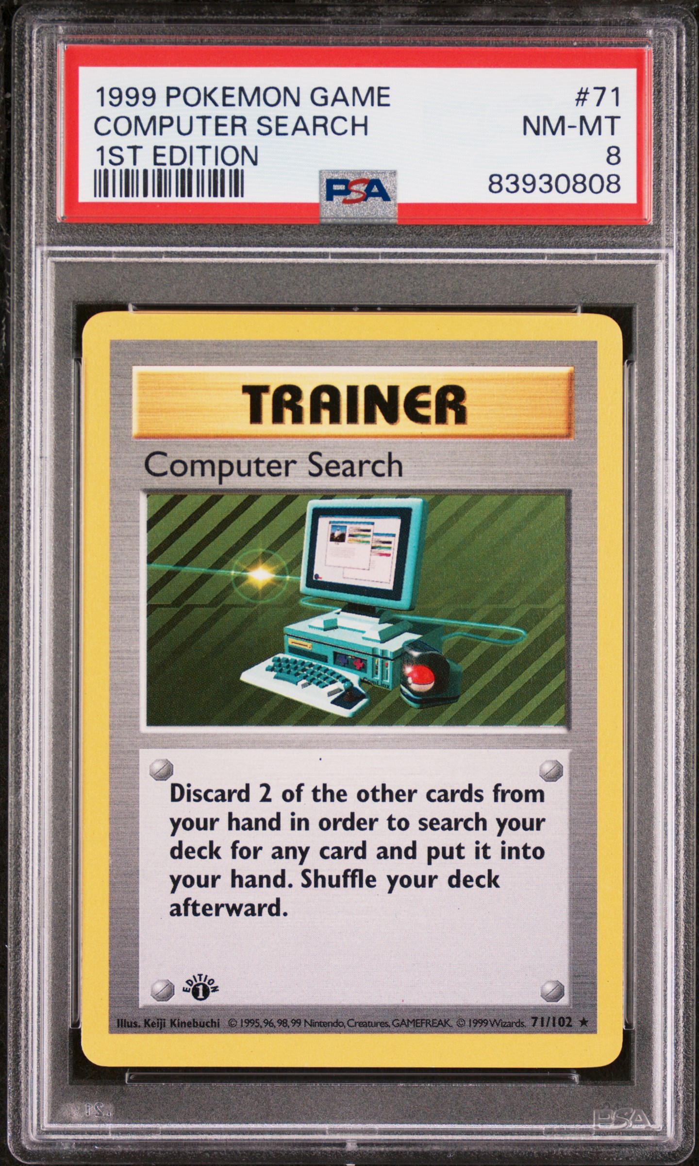 1999 POKEMON GAME #71 COMPUTER SEARCH 1ST EDITION