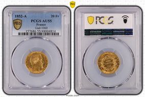 1852-A 20 Fr Gad-1060 AU55