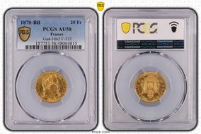 1870-BB 20 Fr Gad-1062 F-532 AU58