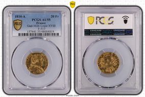 1814-A 20 Fr Gad-1026 Louis XVIII F-517 AU55