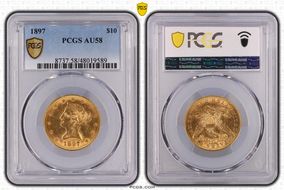 1897 $10 AU58