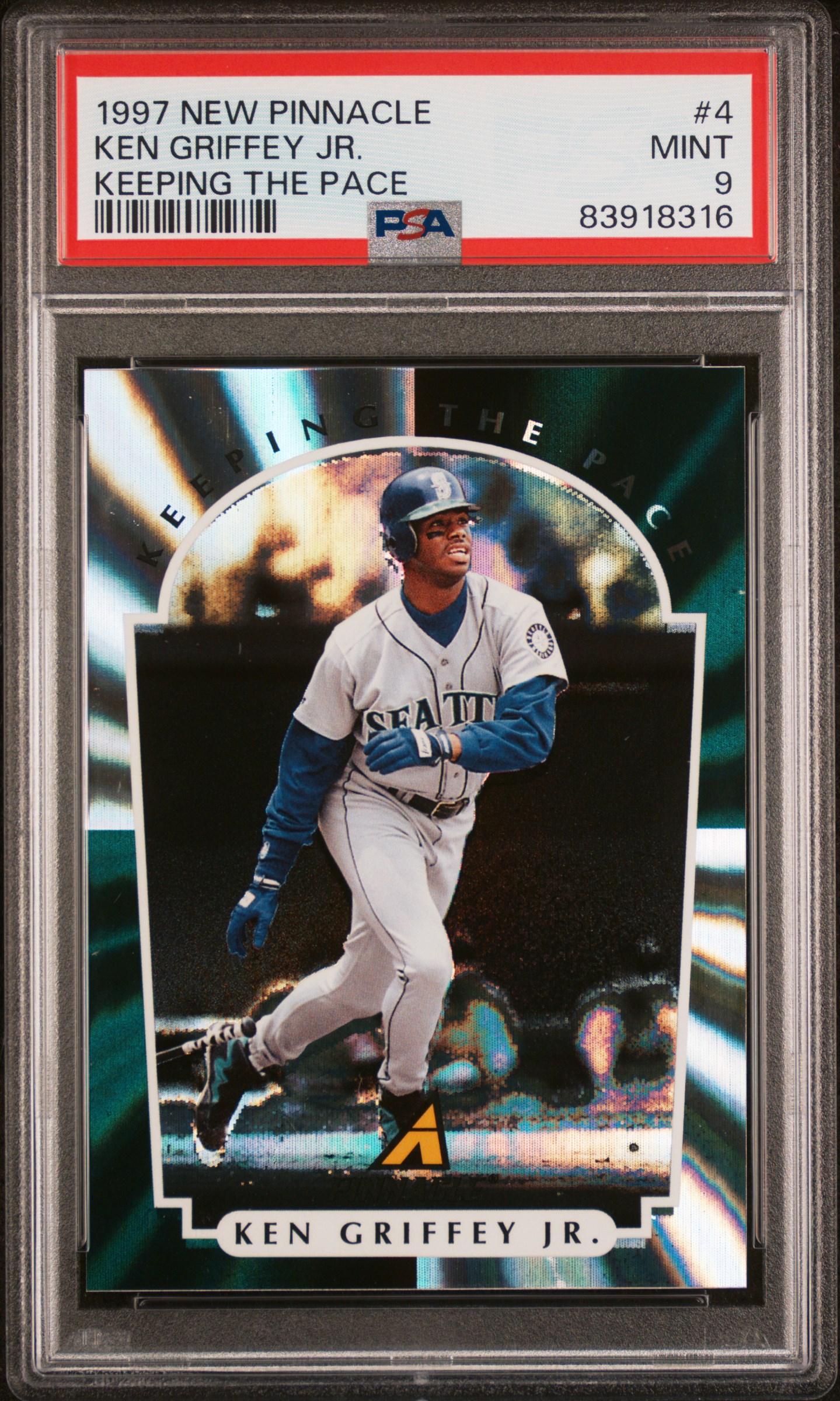 1997 NEW PINNACLE KEEPING THE PACE #4 KEN GRIFFEY JR. KEEPING THE PACE