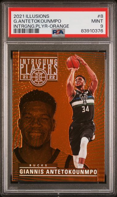 2021-22 Panini Illusions Intriguing Players Orange #8 Giannis 