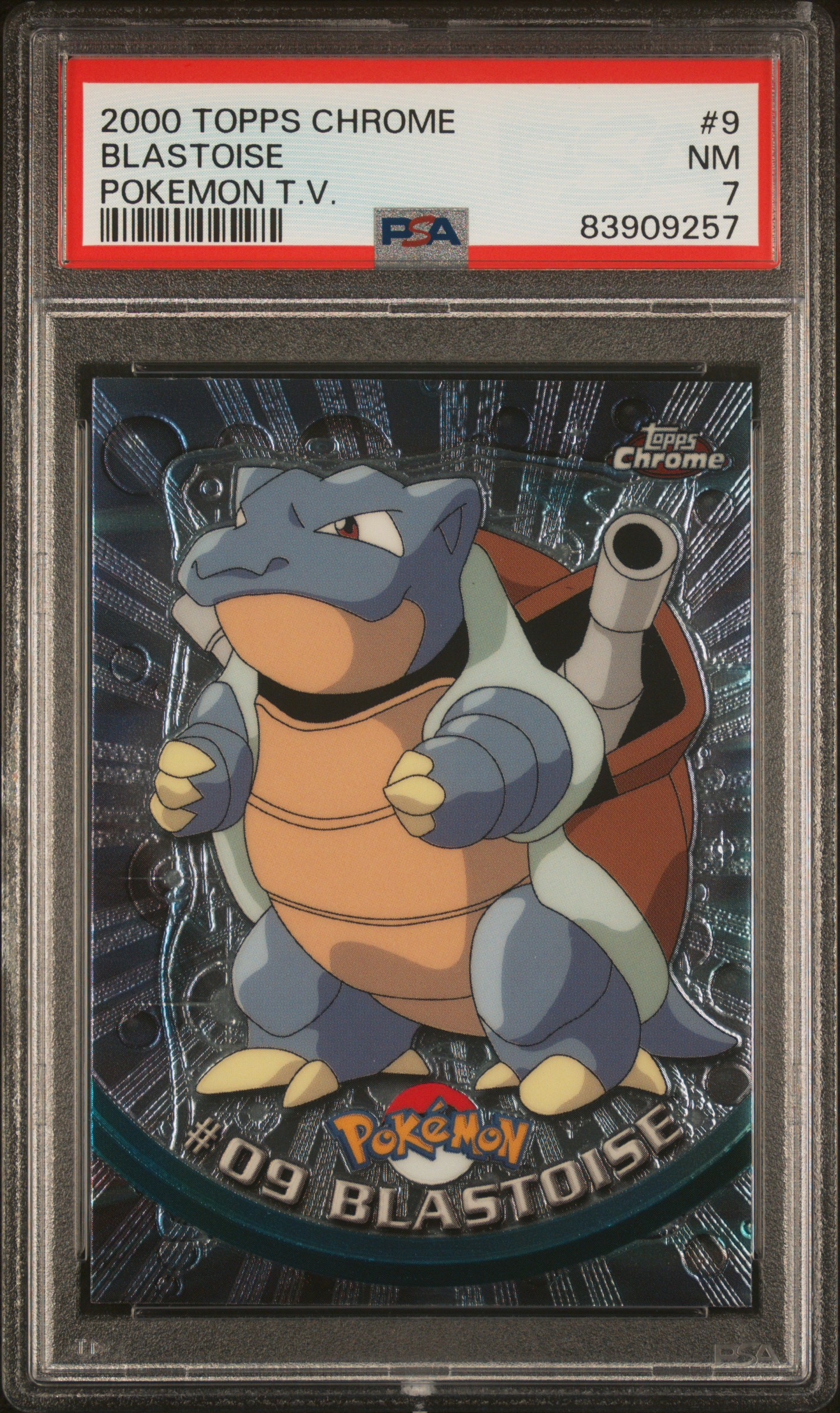 2000 TOPPS CHROME POKEMON T.V. #9 BLASTOISE POKEMON T.V.