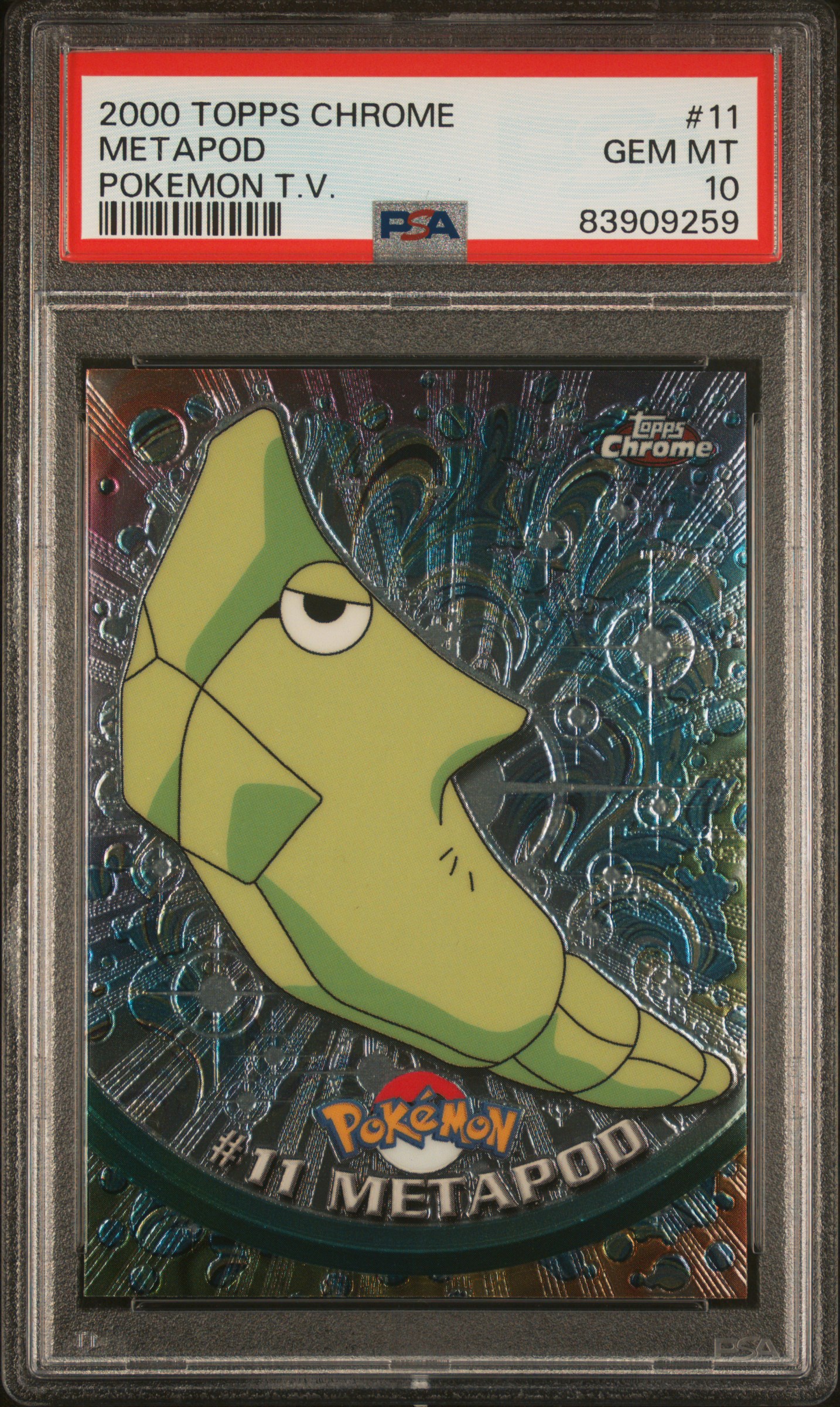 2000 TOPPS CHROME POKEMON T.V. #11 METAPOD POKEMON T.V.